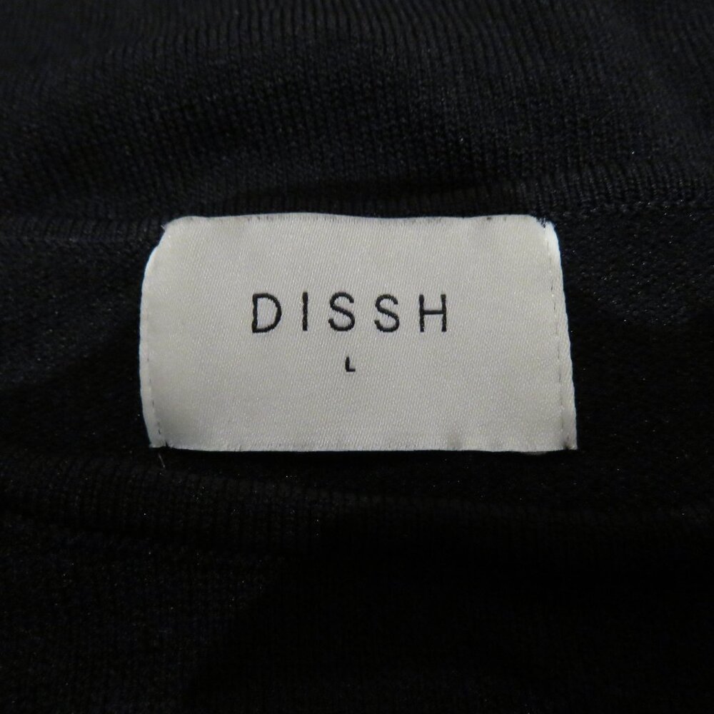 DISSH Monique Long Sleeve Knit Top in Black Cut Out Minimalist Evening - Size L - Picture 12 of 13